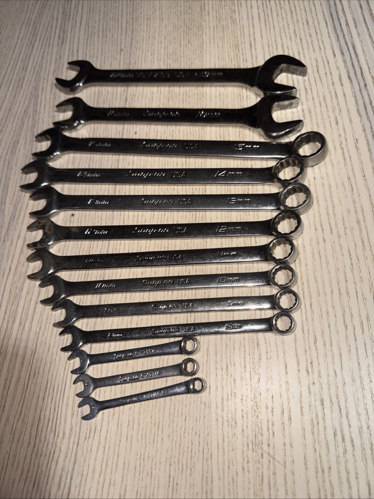 Snap-on Metric Combination Wrench Set 5.5 – 19mm 13-Piece Set Part Flank Drive