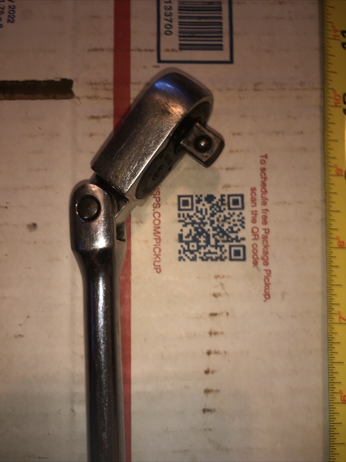Vintage SNAP ON 3/8″ F731 FLEX HEAD CHROME RATCHET RED BADGE 11″ LONG F 731