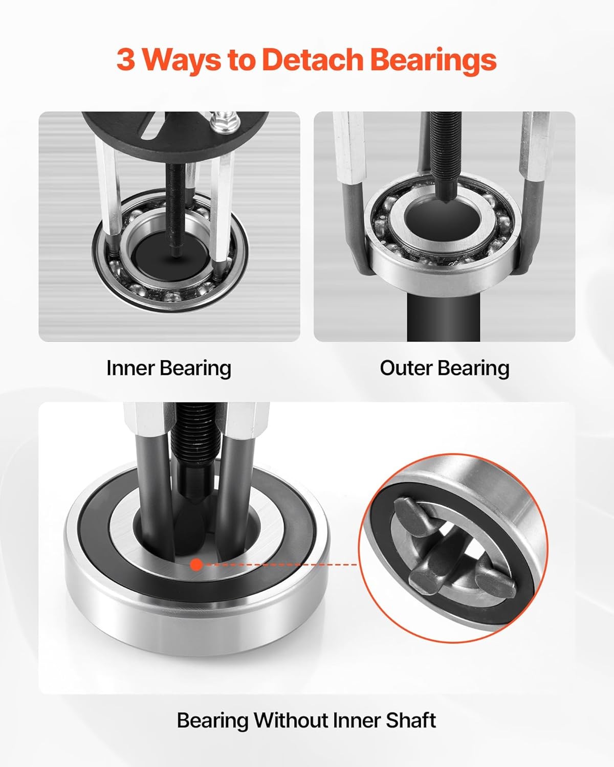 21-in-1 Bearing Puller Set, 21 PCS 3-Jaw Hook Puller for Internal External Beari