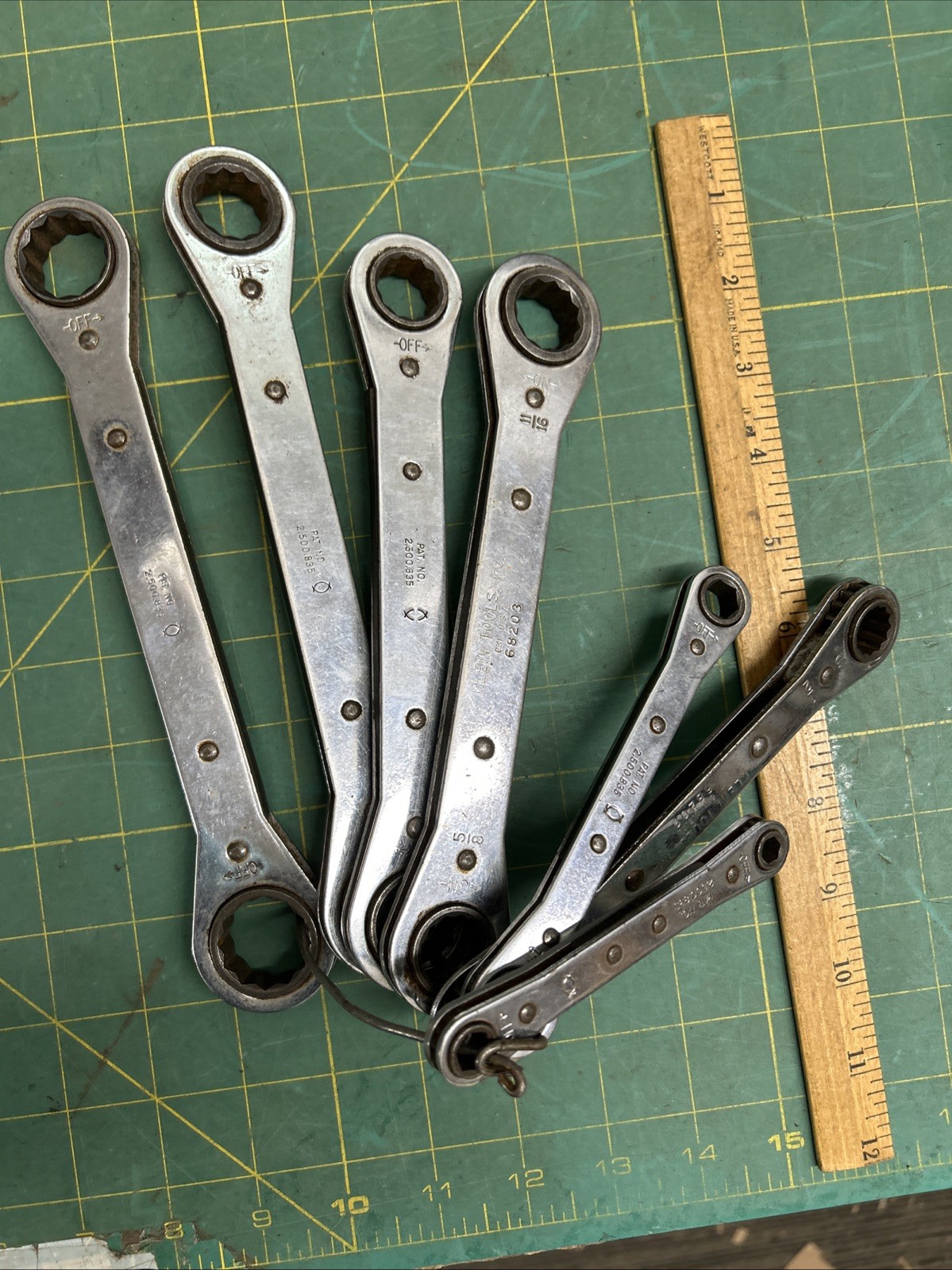 KLEIN Tools 7 pc Ratcheting Double Box End Wrench Set 68200- 68306 1/2” – 13/16”