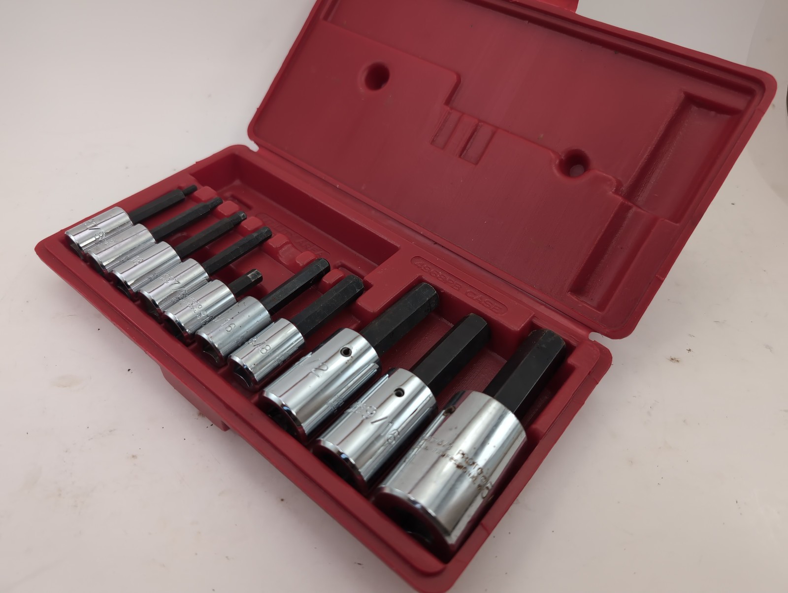 Proto 10pc 1/2″ & 3/8″ Drive SAE Hex Bit Socket Set w/Original Case Made in USA