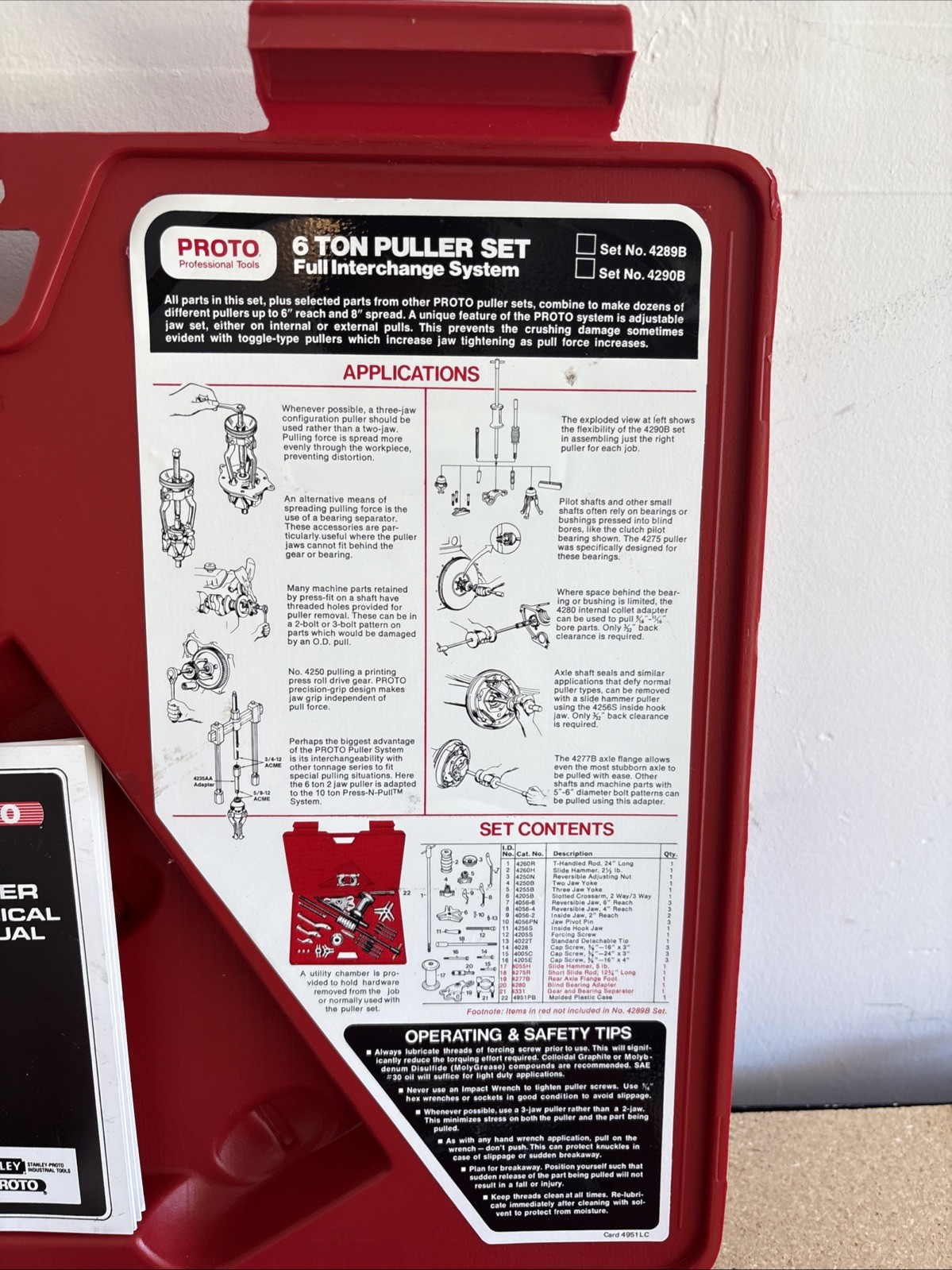 PROTO J4290B 6 Ton Puller Set Full Interchange System COMPLETE