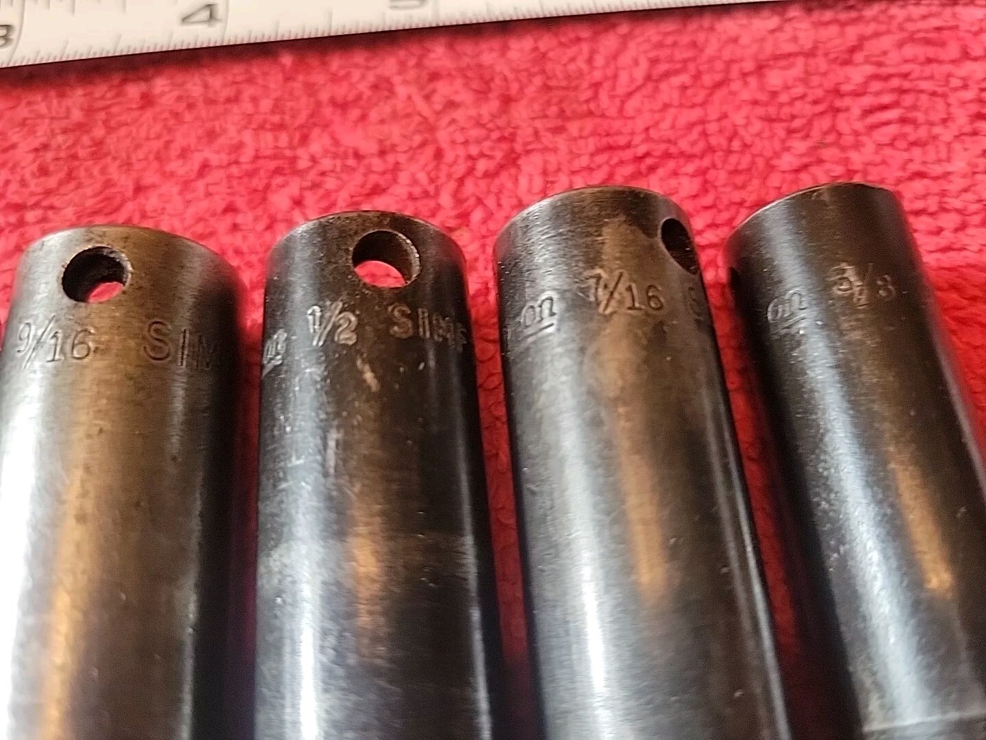 SNAP-ON TOOLS SAE 3/8″ DRIVE DEEP IMPACT SOCKET SET 6 PT 7 PC VTG USA 🇺🇸