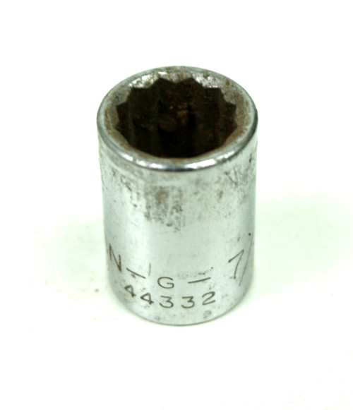 Craftsman -G- 7/16″ 12 Point Shallow Chrome Socket 3/8″ Drive 44332 USA