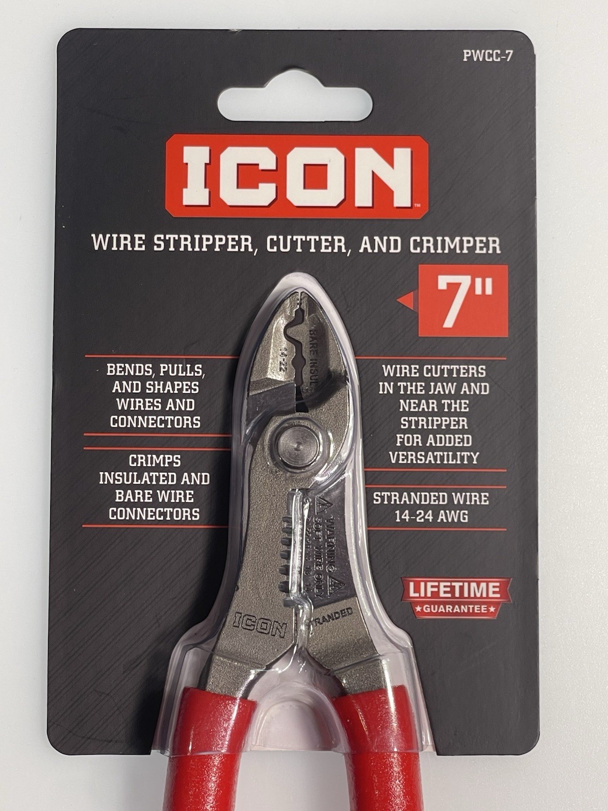 ICON 7″ Inch Wire Stripper Cutter Crimper Pliers PWCC-7