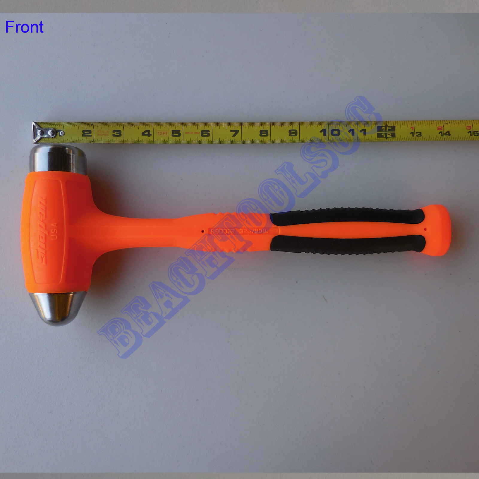 New Snap On Orange Dead Blow Ball Peen SoftGrip Hammer HBBD32 32oz