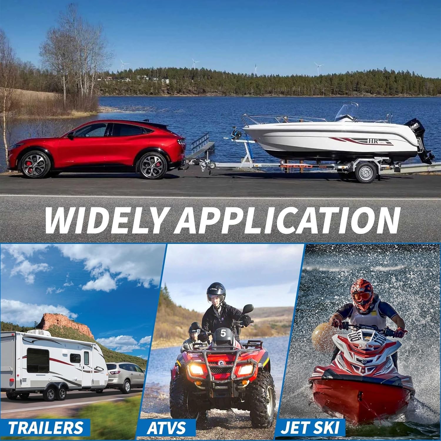 1600lbs Heavy Duty Boat Trailer Winch with 26FT Strap, 2-Way Ratchet & 4:1 Ge…