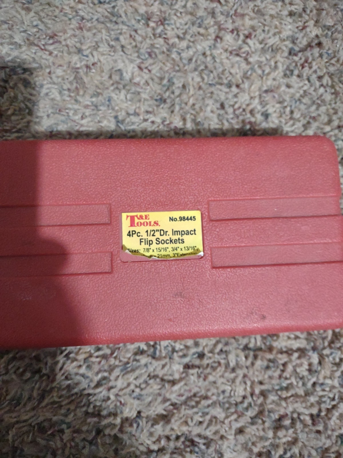 T&E Tools Thin Wall Flip Socket Set With 3 In Extension 1/2″ SAE & Metric 4 Pcs