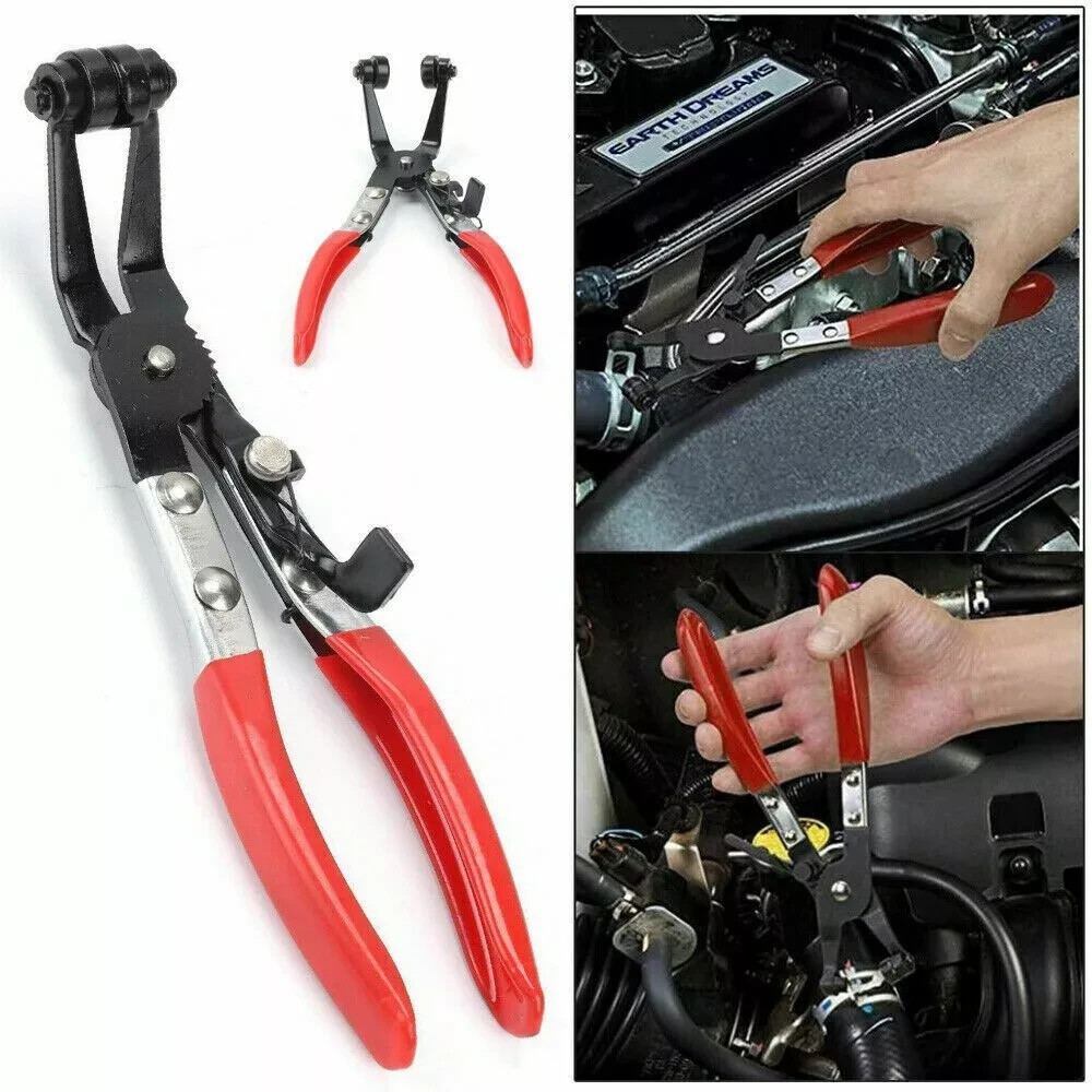 220 mm Angled Hose Clamp Clip Pliers For Fuel & Coolant Pipe Spring Clips 2585