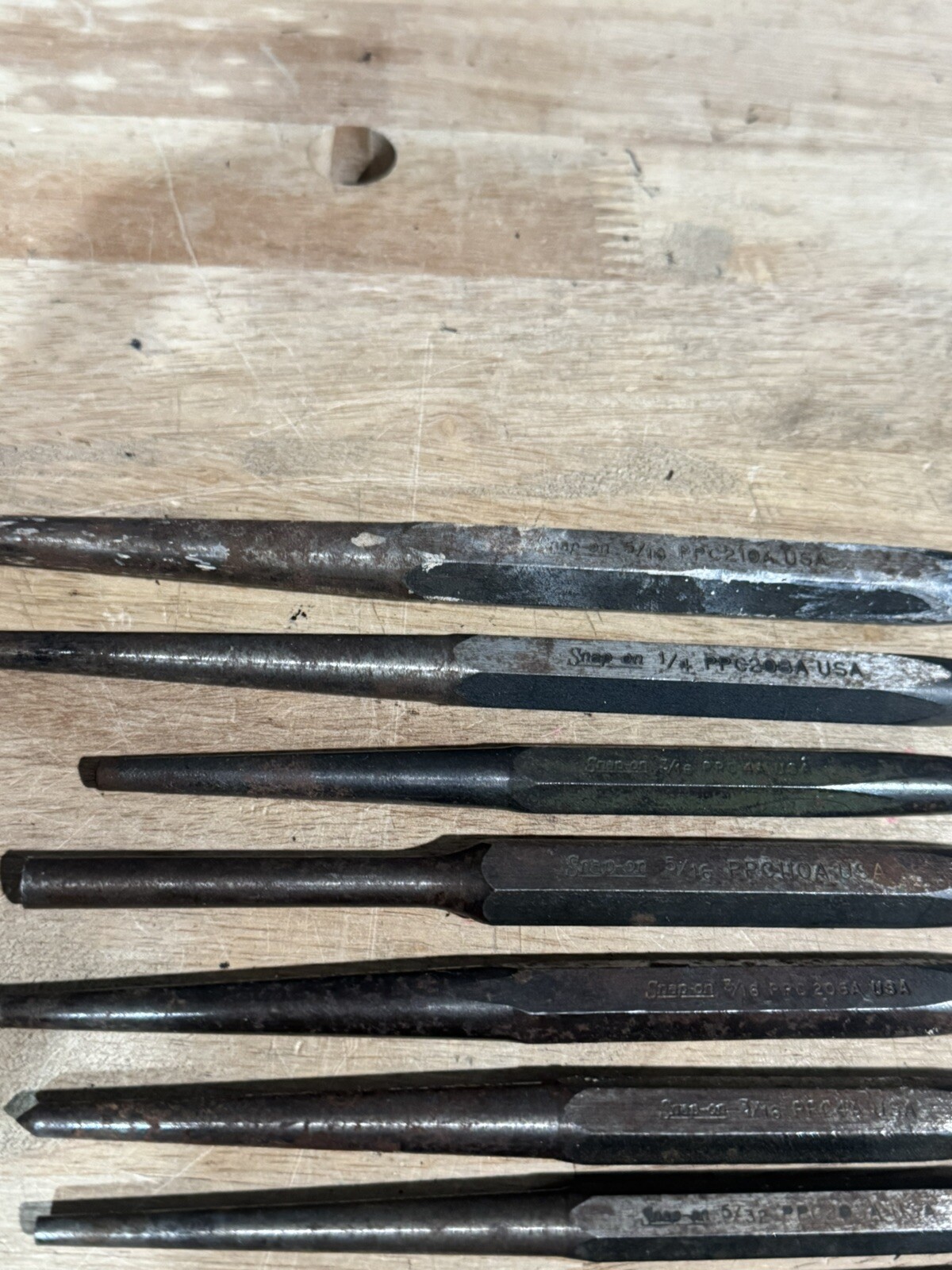 SNAP ON tapered Punch Set Of 9 PPC 105A 106A 4A 205A 206A 110A 4A 208A 210A