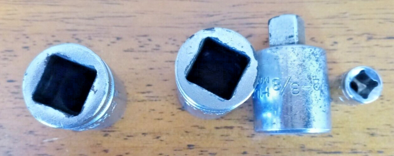 Husky Lot Of Three Vintage Made In USA & One Made In China Sockets Male & Female