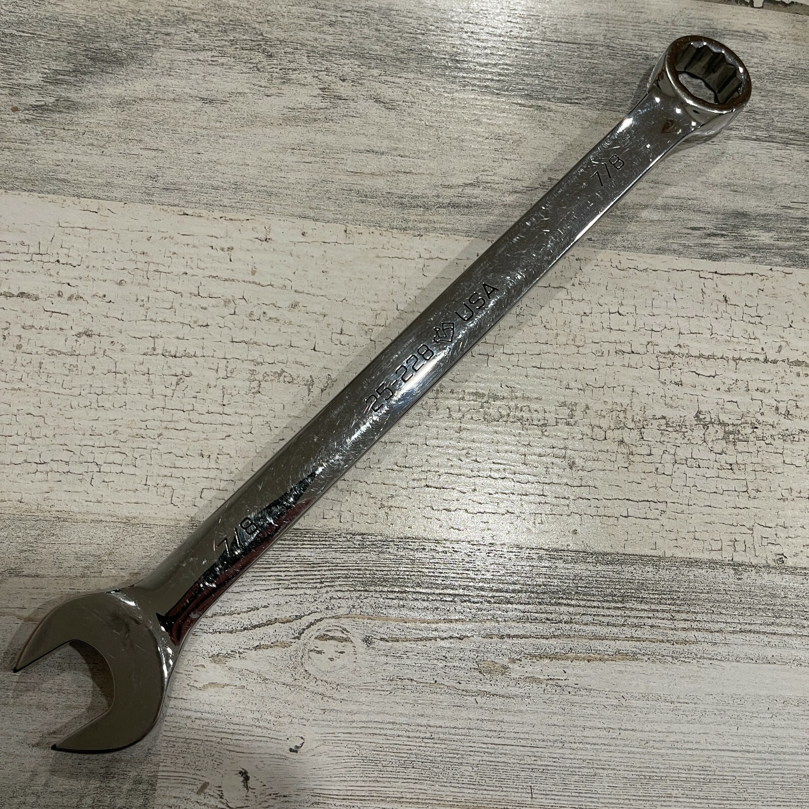 ARMSTRONG 25-228 SAE LONG COMBINATION WRENCH 7/8-INCH 12 POINT USA