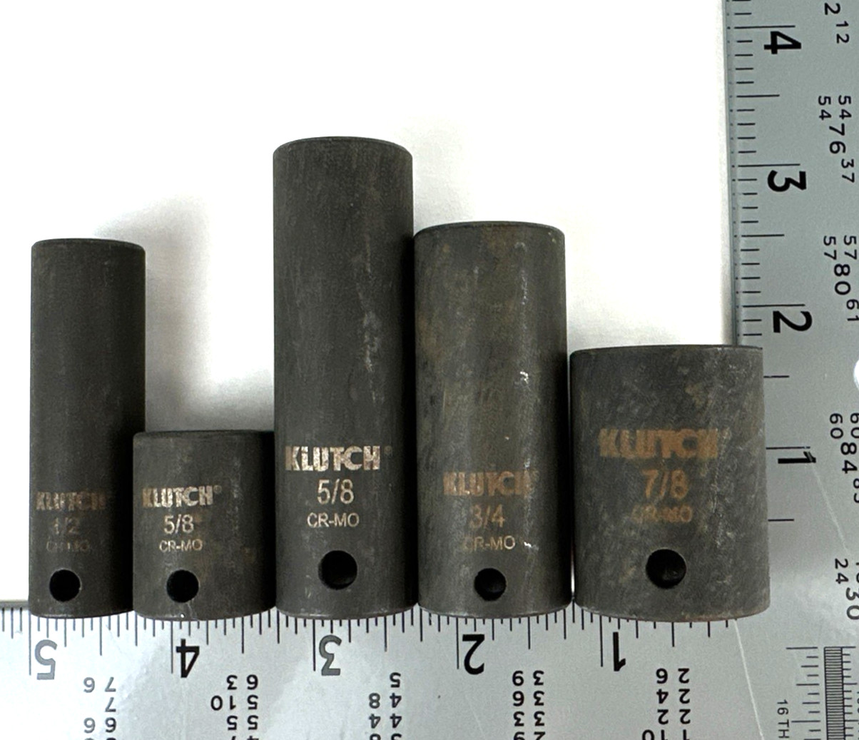 Vintage Klutch Impact Sockets, Chrome Molybdenum + 1 Expert by Mac, Free Ship