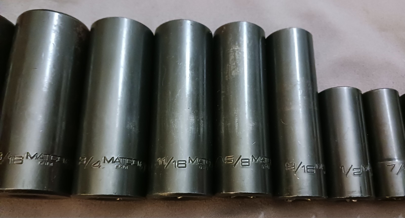 VTG Matco Tools 10pc 3/8″ Drive SAE Deep Impact Socket Set 5/16-7/8″ 6-Point USA
