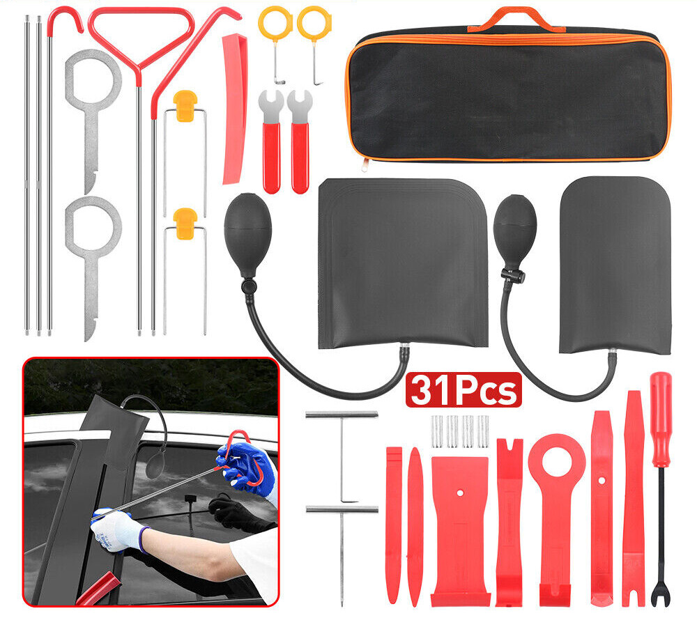31Pcs Emergency Kit Auto Tool Window-Car Door Open Unlock Lock Out Universal Kit