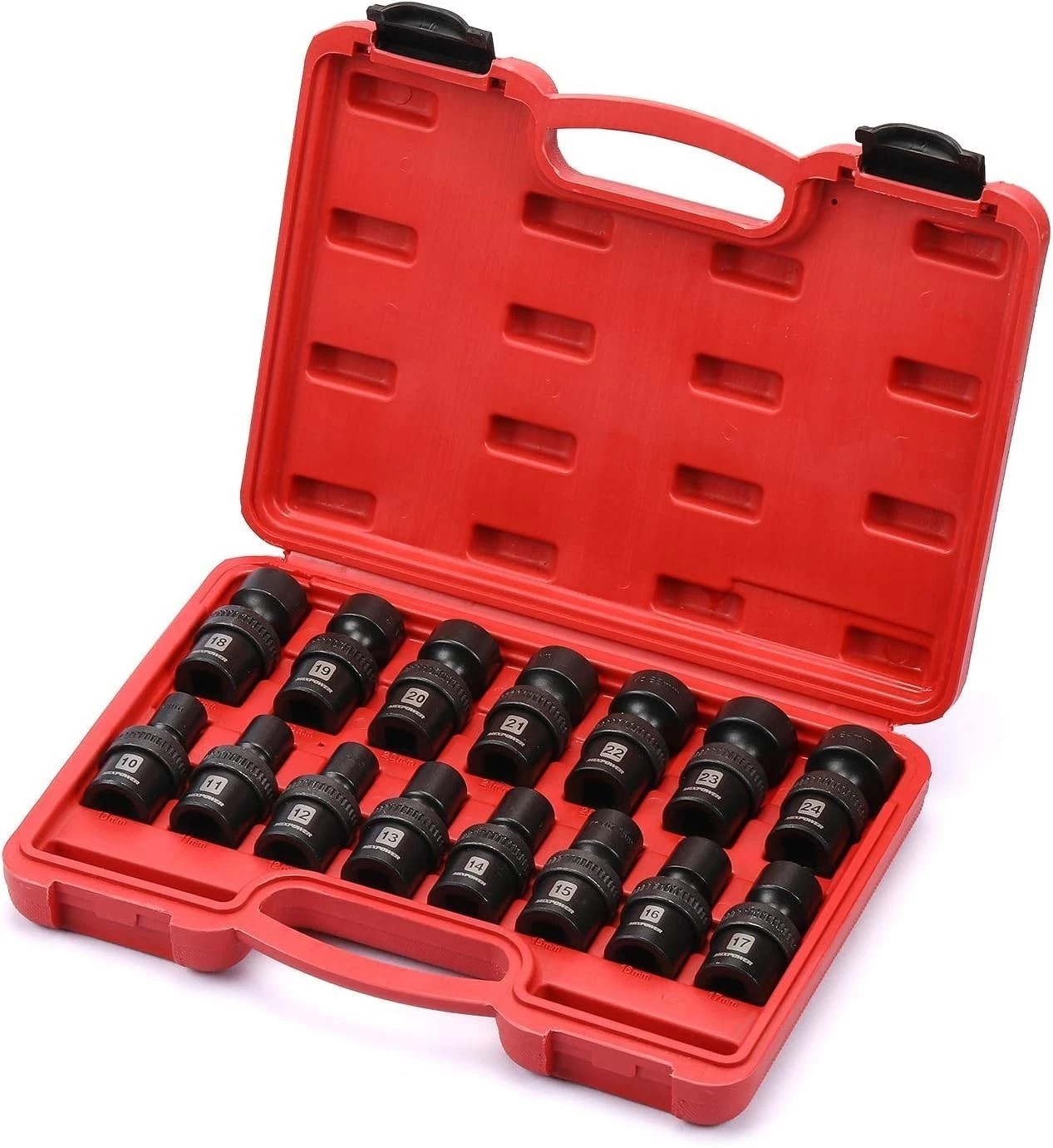 15-Piece Universal Impact Socket Set, Metric, Swivel Socket