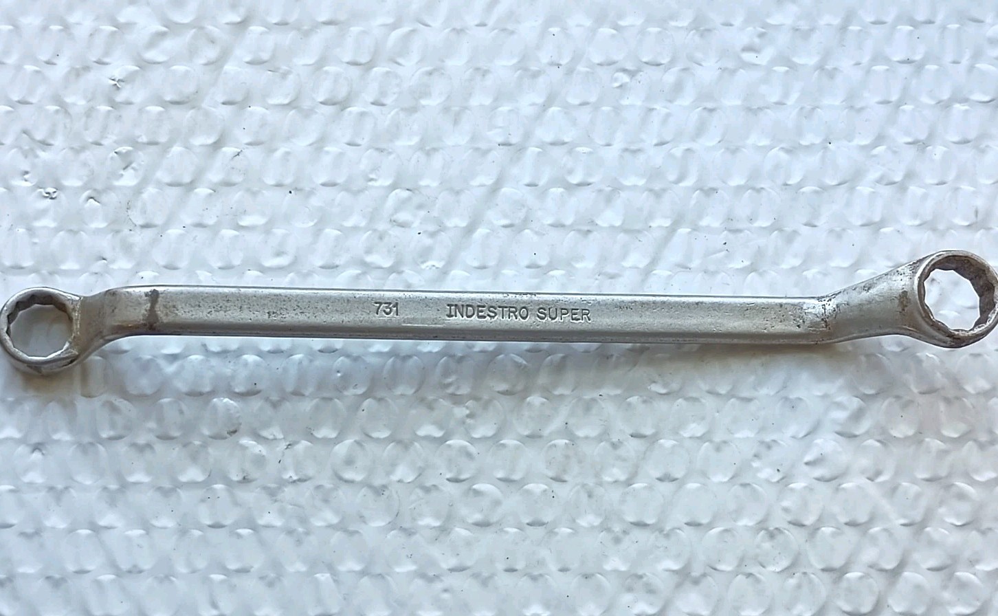 INDESTRO SUPER, 731, 1/2″x9/16″ DBL. BOX WRENCH, 8.6″ LONG, 12 POINT *USA MADE*