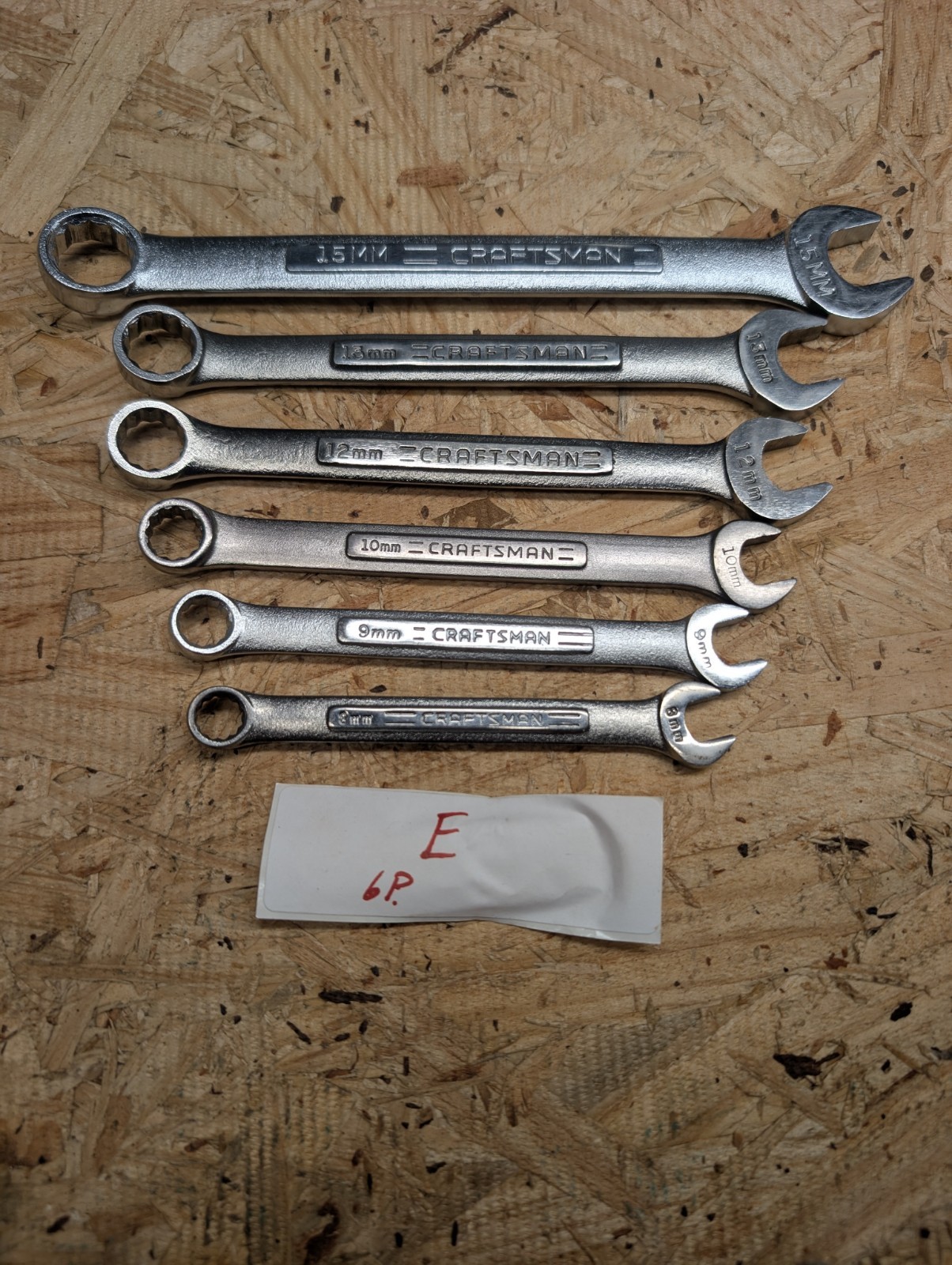 Craftsman 6 Pc Open End Wrenches METRIC 8mm-15mm Made in the USA
