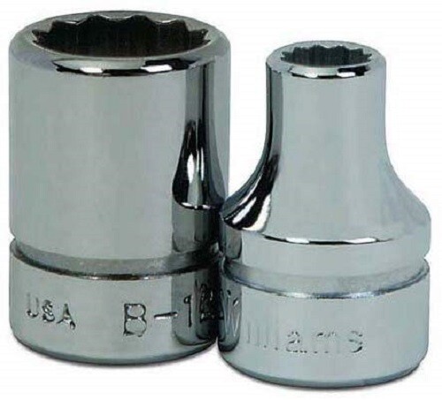 3/8″ Drive Shallow Socket, 12 Point, Metric,High-Polished Chrome Finish,Williams
