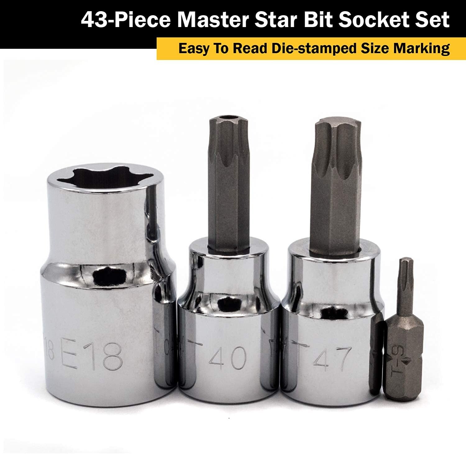 Titan 54137 43 Pc. Master Star / Torx Bit Socket Set