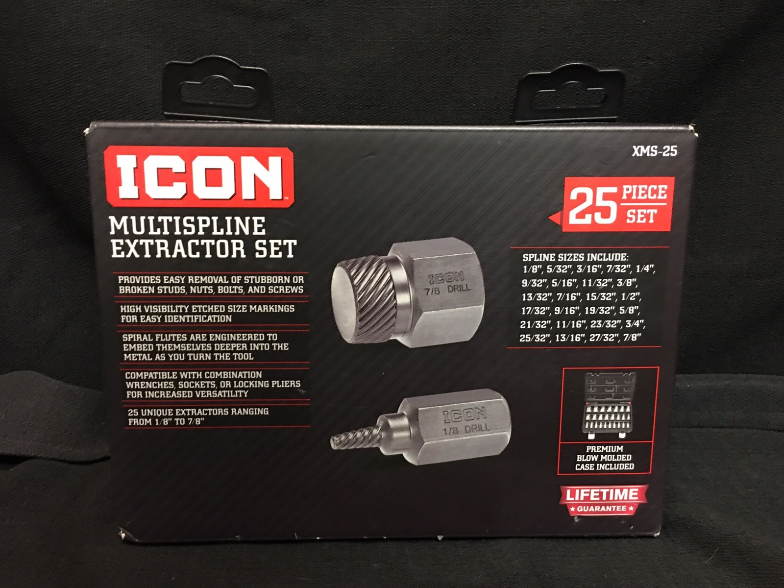 Icon Multispline Screw Extractor Set -25 piece set (Part #58699) XMS-25