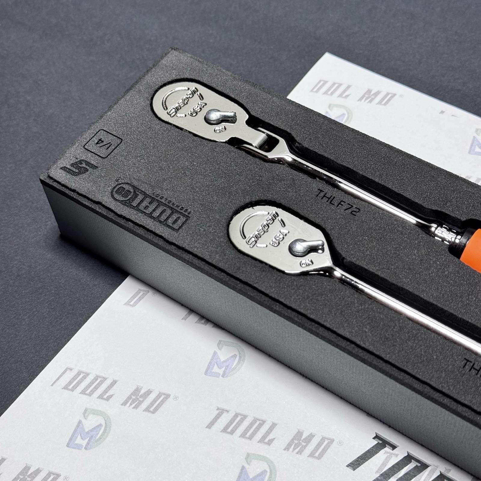 Snap-on Tools USA NEW REVERSE ORANGE Compact 3pc 3/8″ Drive Ratchet Set 103RT05F