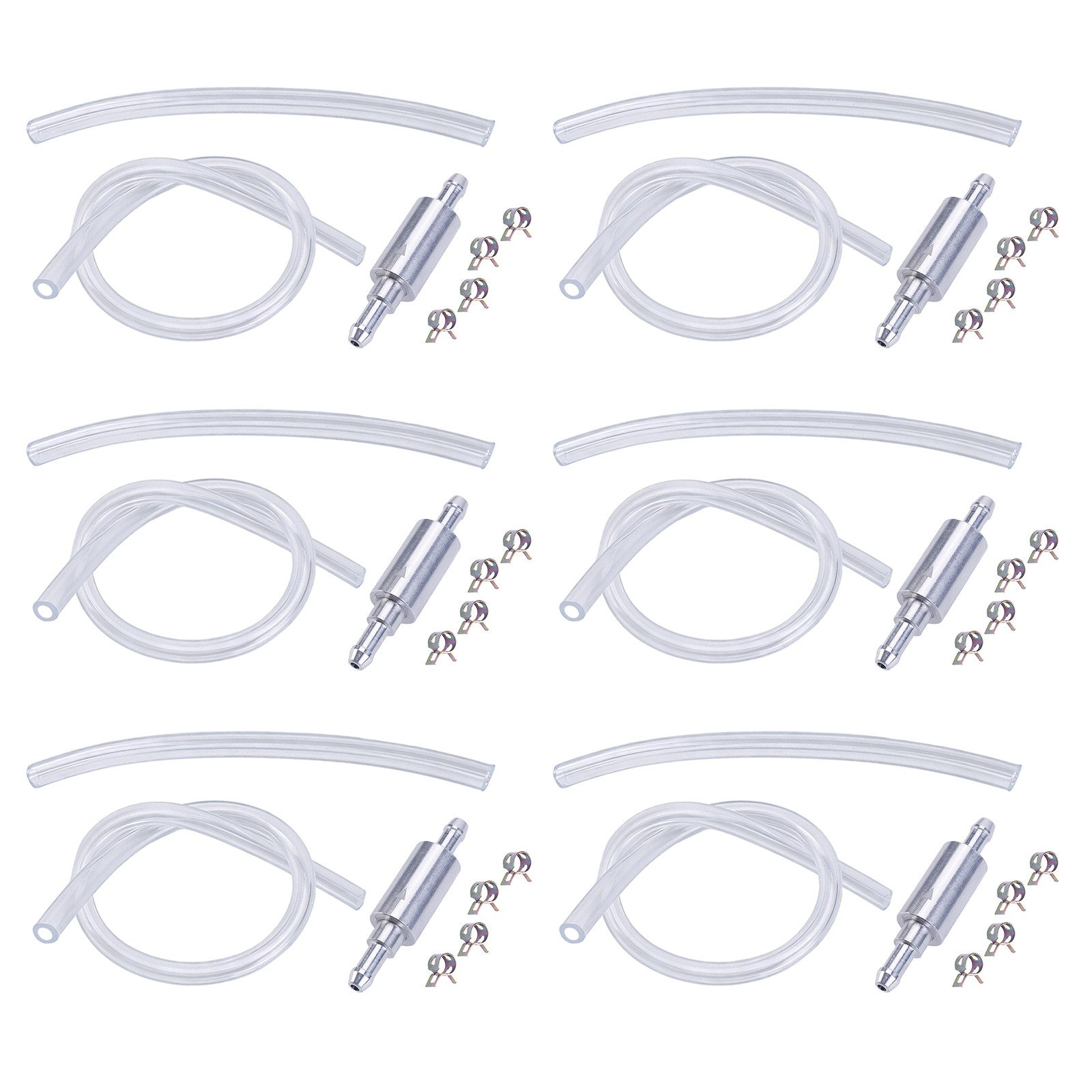 6Pcs Brake Bleeder Hose, One Way Check Valve Tube Bleeding Tool Kit Silver US