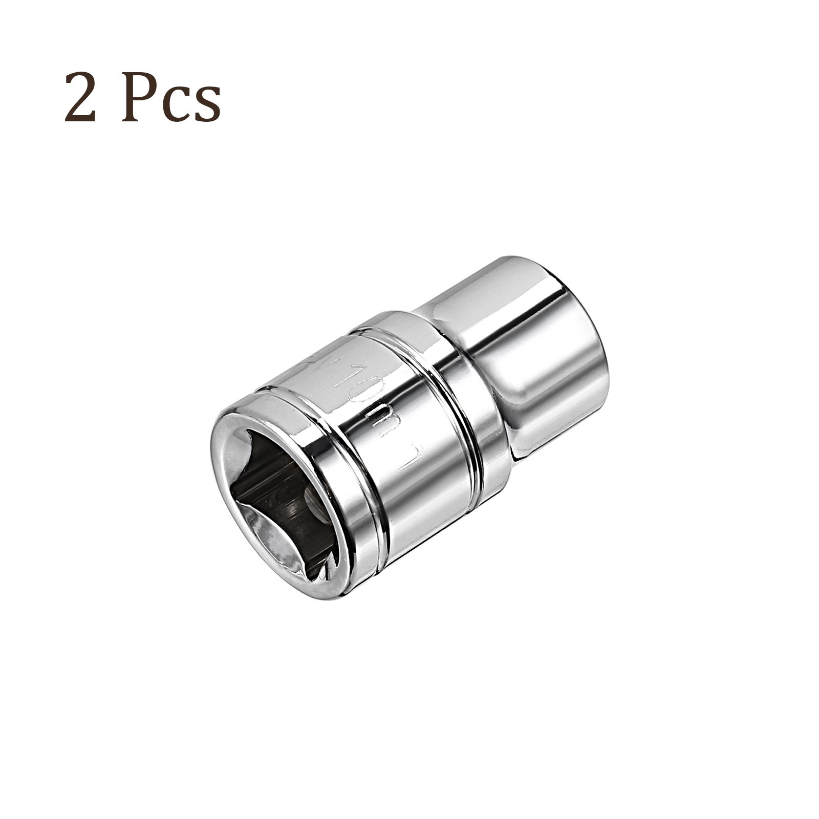 2pcs 6 Point Shallow Socket 3/8 Inch x 10mm Square Drive CR-V Steel Metric Sizes