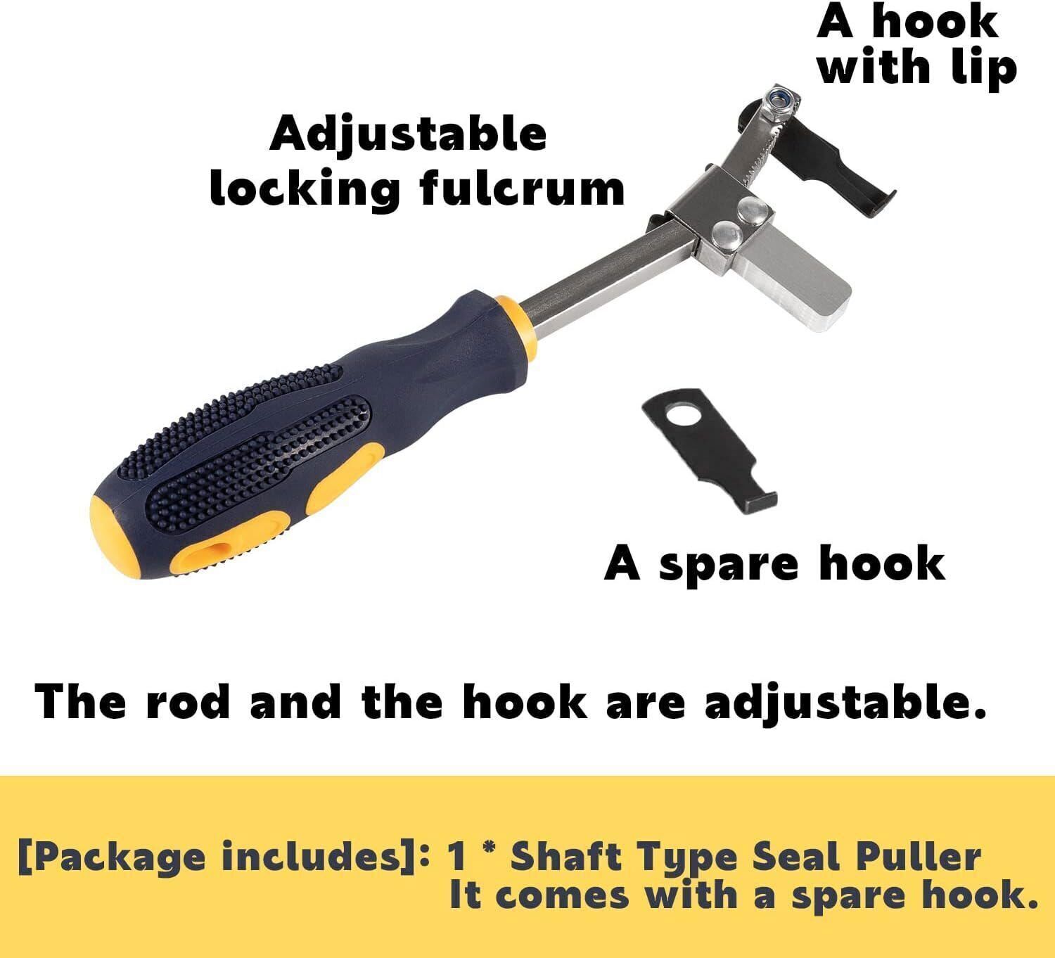 Shaft Type Seal Puller W/ Spare Hook Crankshaft Camshaft Remover Auto Tool 58430