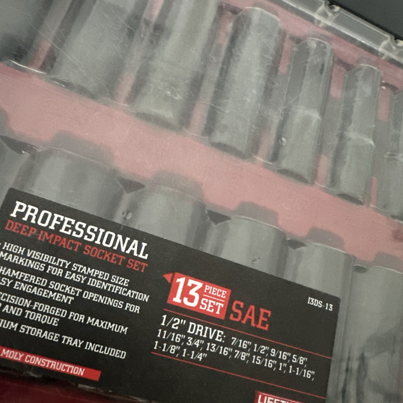 ICON Deep Impact Socket Set 1/2″ Drive SAE 6 Point 13 Pc. 7/16” To 1-1/4” – New