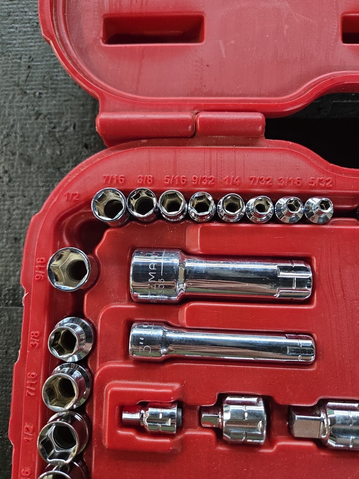 Sears CRAFTSMAN 51 Piece Max Axess Pass Thru Tool Set 29309 Missing 19mm, 1/2