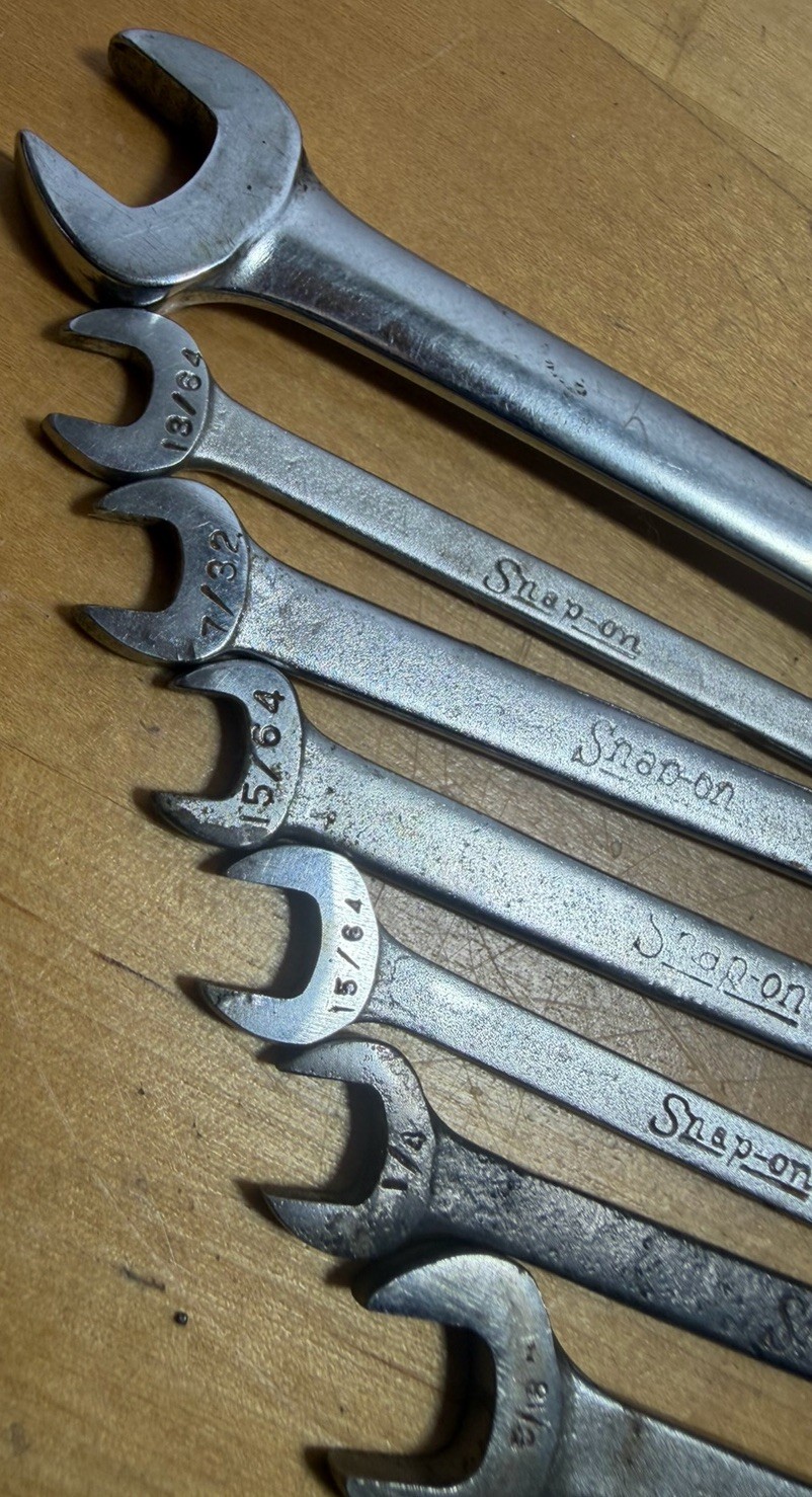 Snap On 15 Pc SAE Ignition 4 Way Open End Angle Wrench Set DS Series OEX