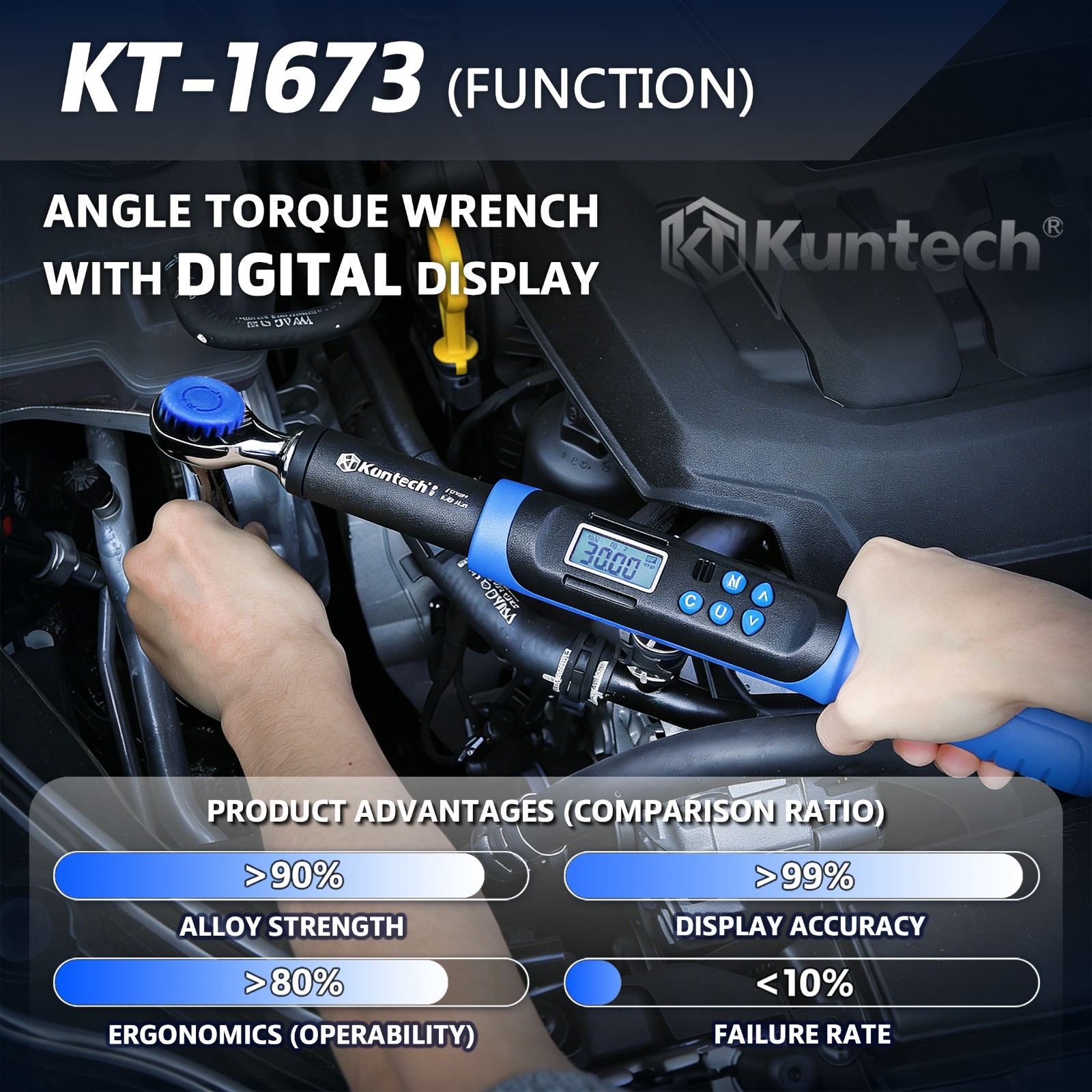 3/8″ Drive Digital Torque Wrench 6.8-135 Nm & LED Display Buzzer Car Repairs