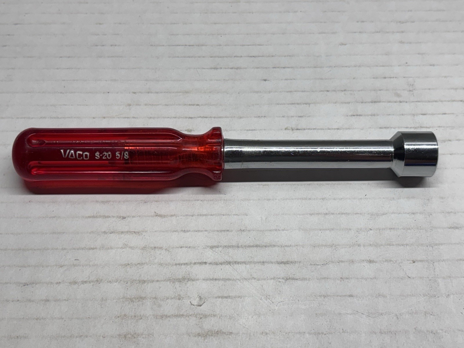 Vintage Vaco 4-Piece Nut Driver Set SAE Short Hollow Shank S-20, S-18, S-16, S-8
