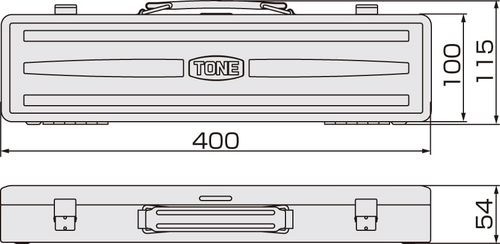 TONE H3082 Hexagon Socket Wrench Set 9.5mm 3/8″ Drive 10pc with Case Silver