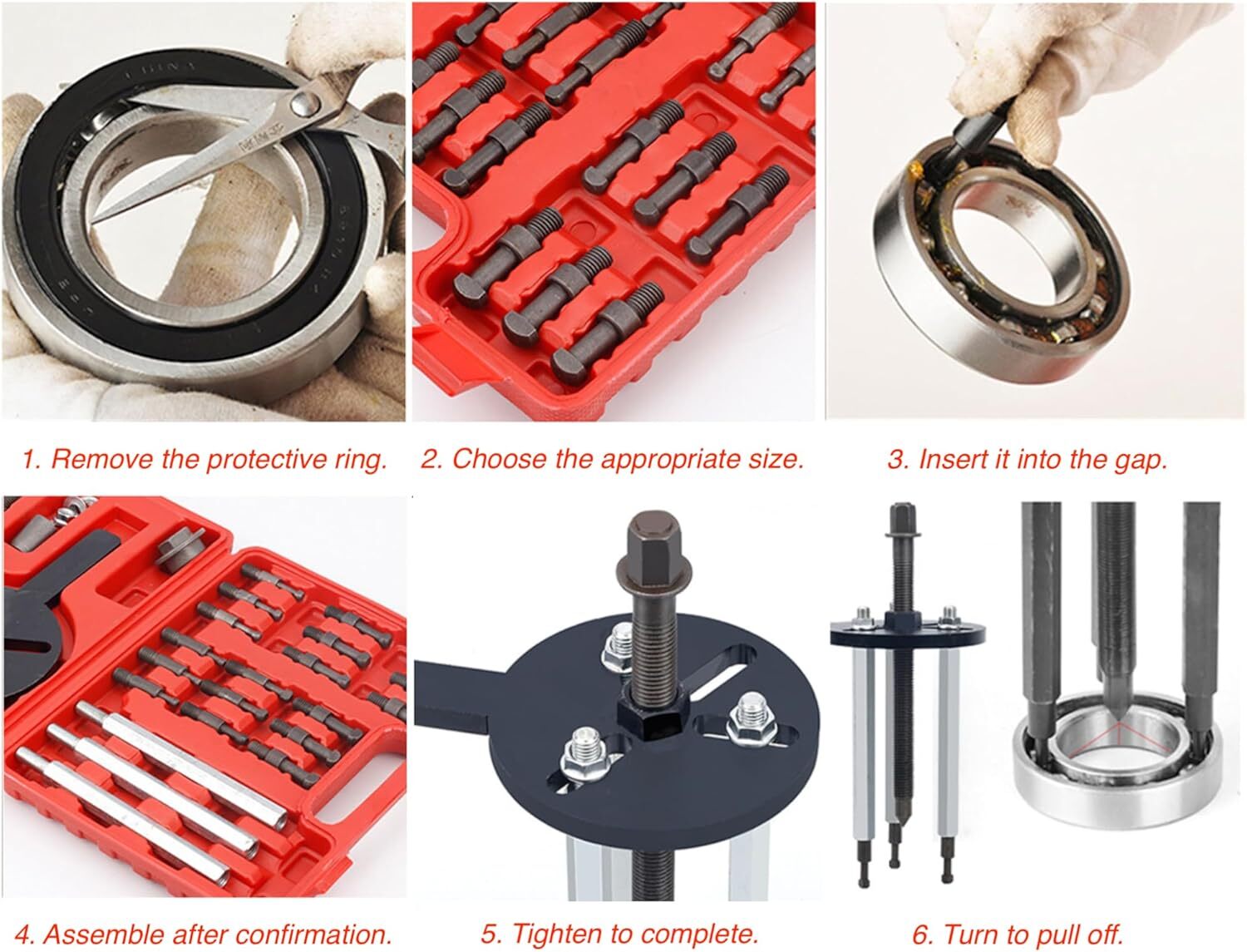 21 in1 Bearing Disassembly Puller Inner Hole Removal Tool Three-jaw Puller Set