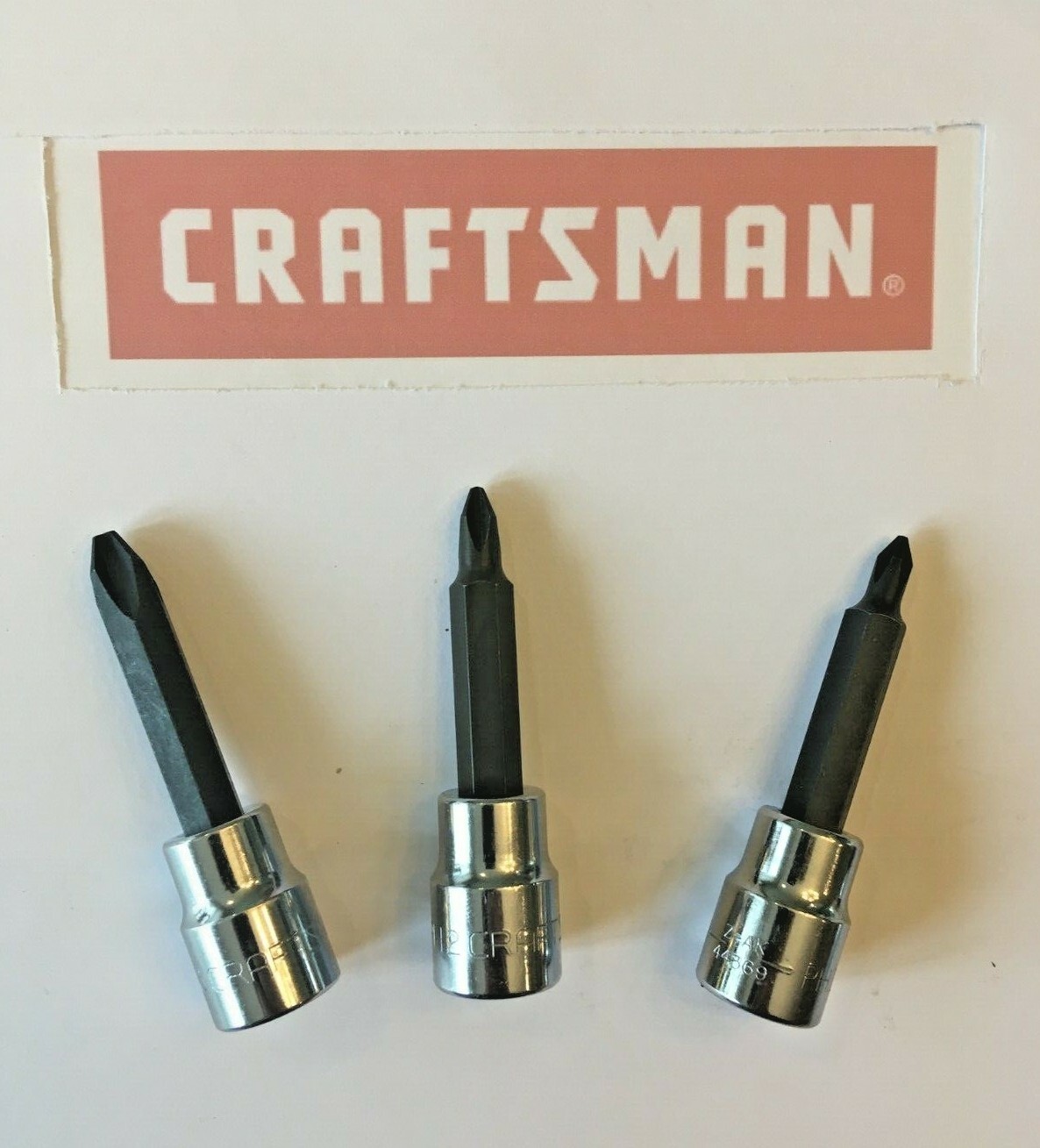 Craftsman Screwdriver Bit Socket Set Phillips Flat 3/8″ Drive 6pc P1 P2 P3