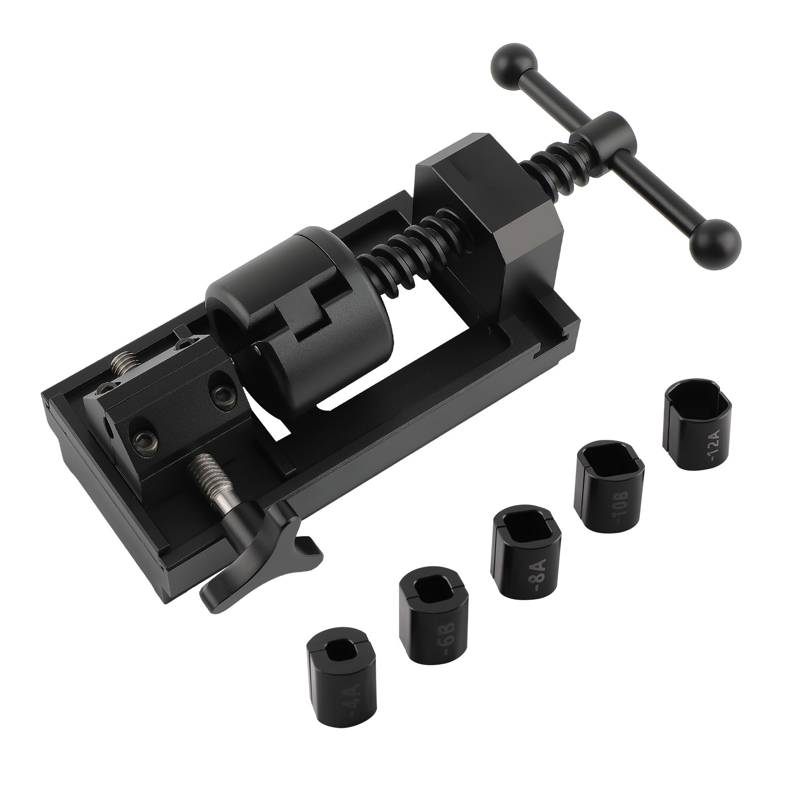 Aluminum Fuel Line Assembly Tool Set for AN4-AN16 Hose End Installation Black