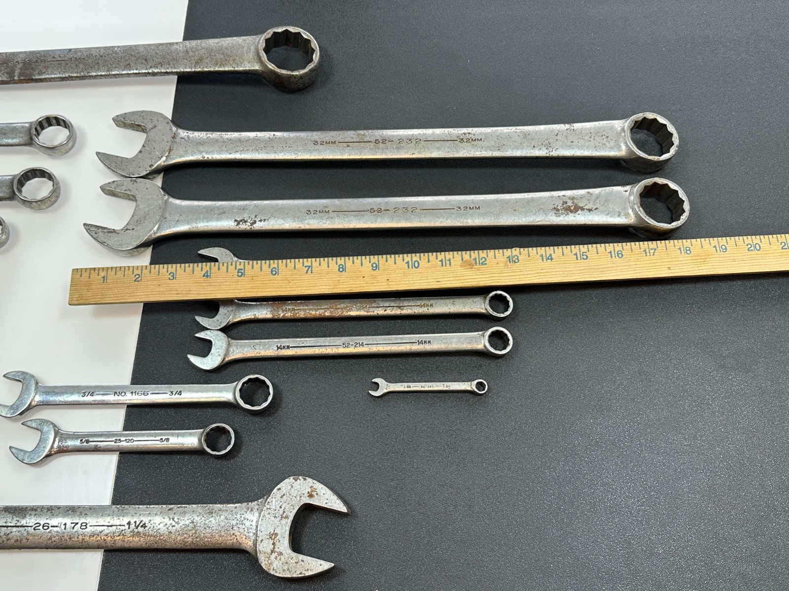 🇺🇸Armstrong Tools USA 16pc Mixed Wrench Lot Including 1-1/2 & 32mm Large Sizes