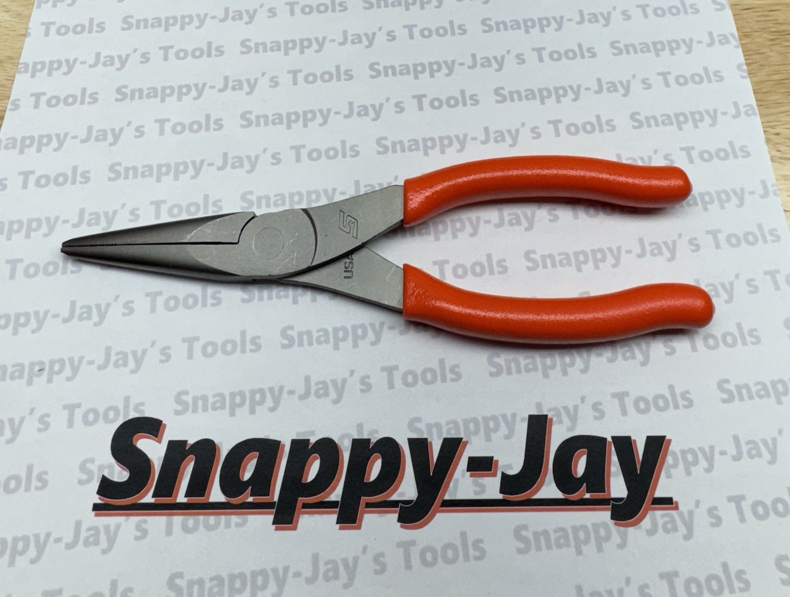 Snap-On Tools USA NEW ORANGE Soft Grip 8″ Talon Grip Needle Nose Pliers 96ACFO