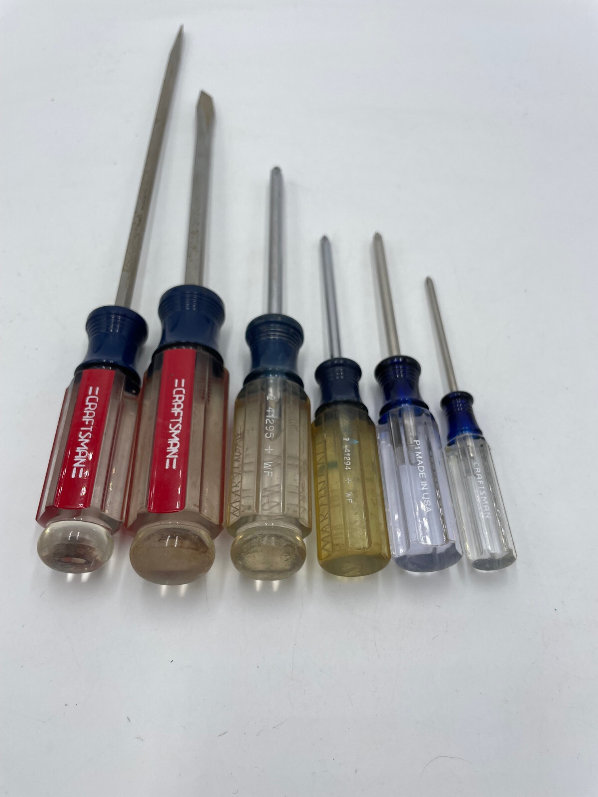 6 Vintage Craftsman Screwdrivers 2 Flathead 4 Phillips Head Made in USA