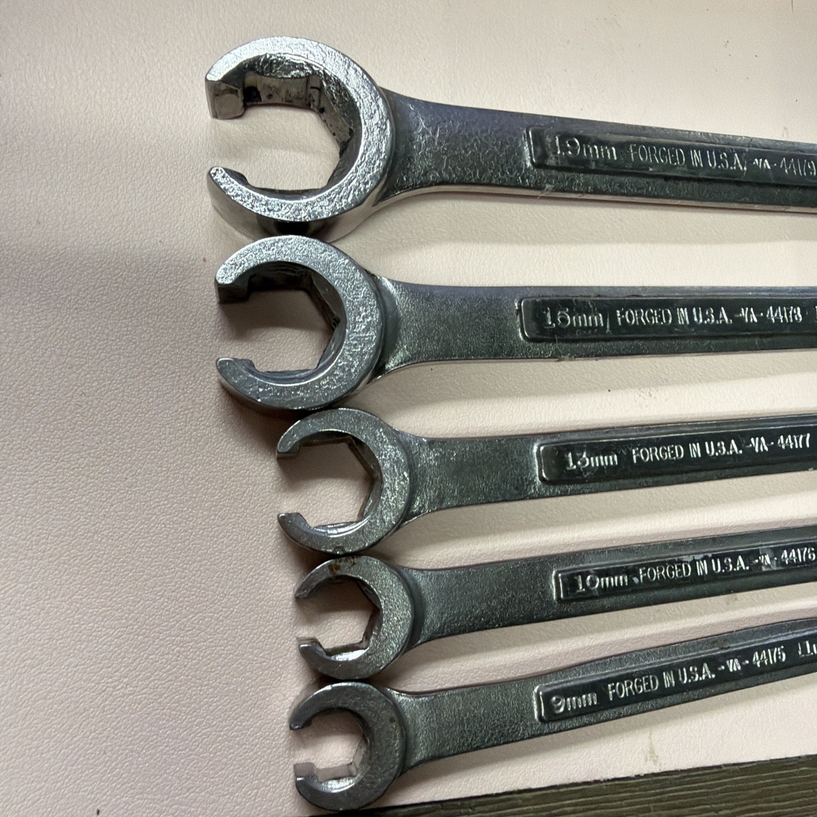 Vintage Craftsman USA 5Pc METRIC Flare Nut Line Wrench Set VA- 9mm-21mm
