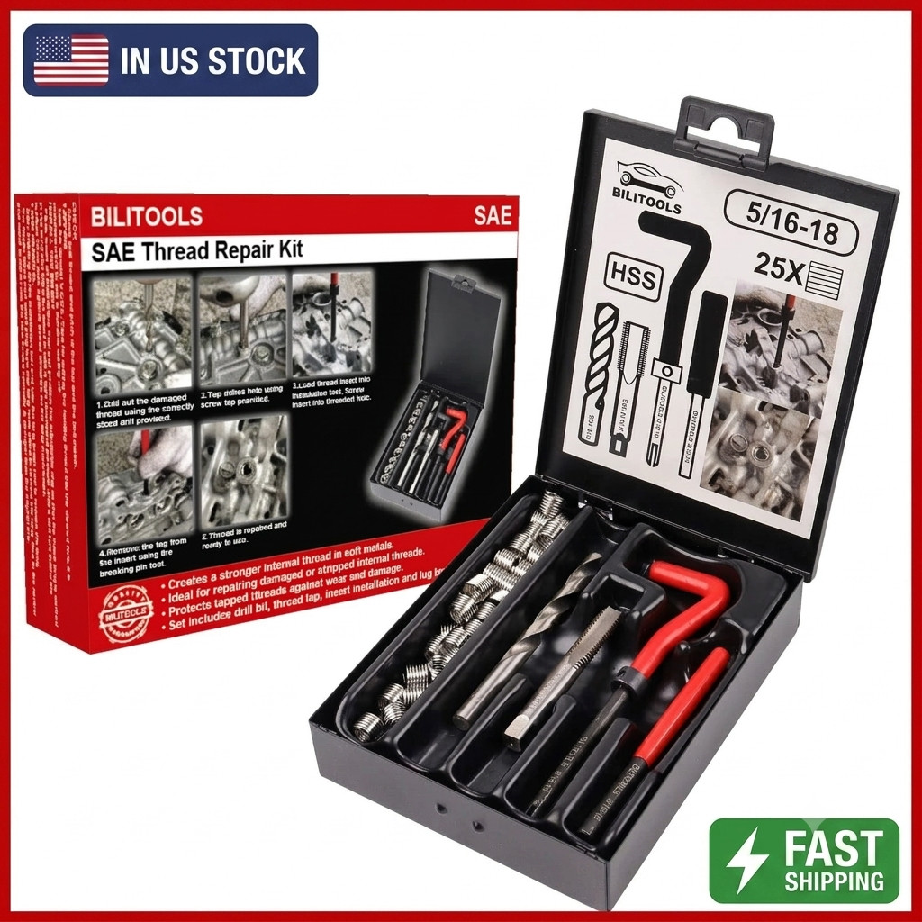 BILITOOLS 5/16-18 Thread Repair Kit – HSS Drill Helicoil SAE