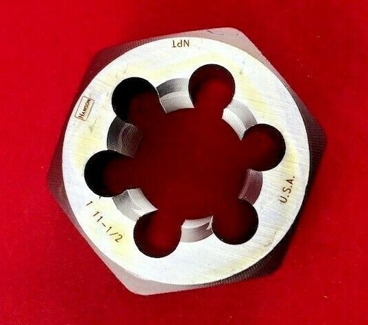 1″ -11-1/2 NPT Pipe Die Nut Hex Irwin 7407 Rethread USA 2-3/8″ Hex Chaser