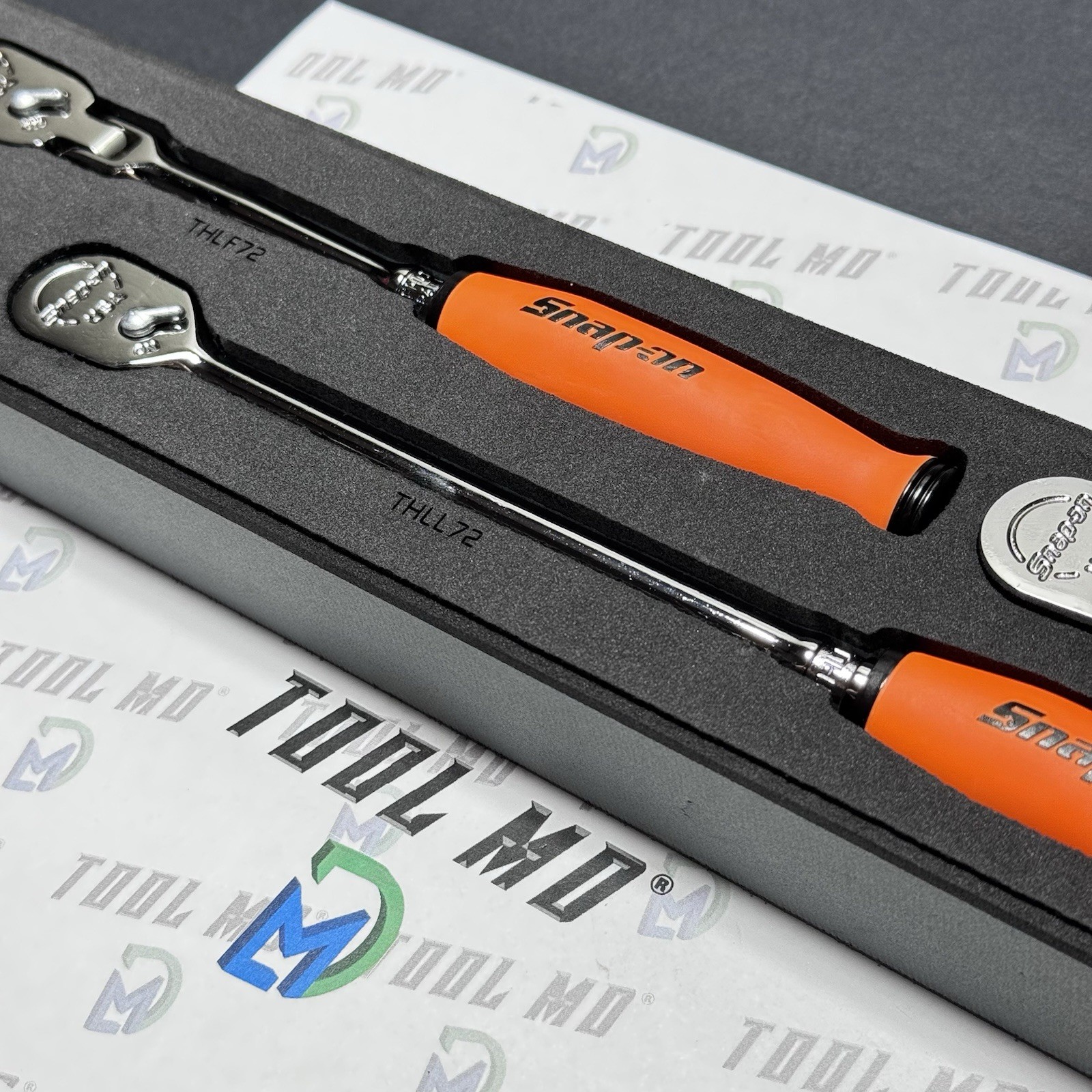 Snap-on Tools USA NEW REVERSE ORANGE Compact 3pc 3/8″ Drive Ratchet Set 103RT05F