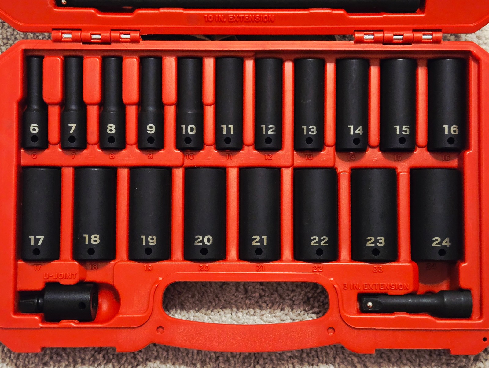 Tekton 3/8″ Drive Shallow & Deep 6-Pt Impact Socket & Accessory Set | SID91401