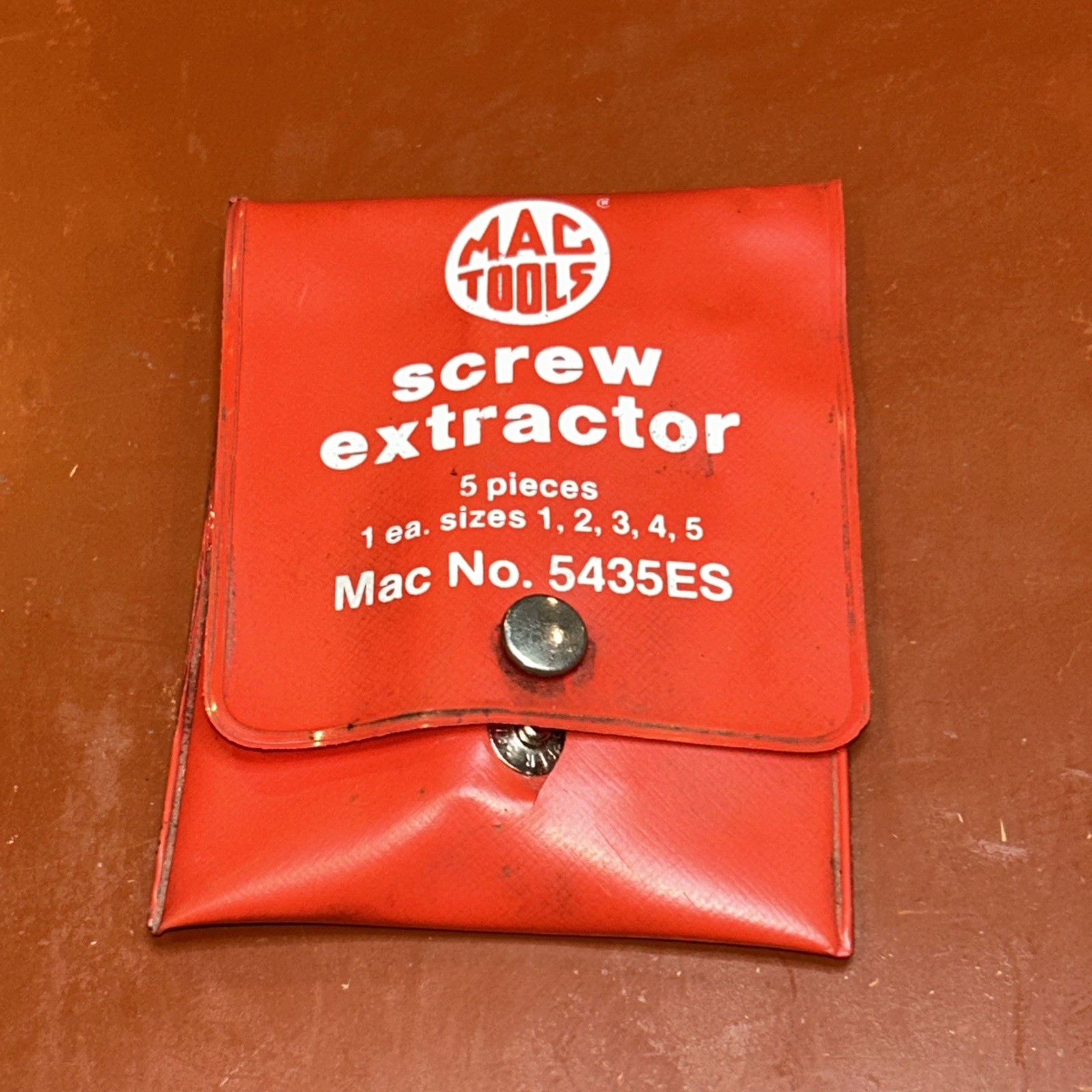 MAC 5435ES 5 Piece Spiral Screw Extractor Set Very Good Condition