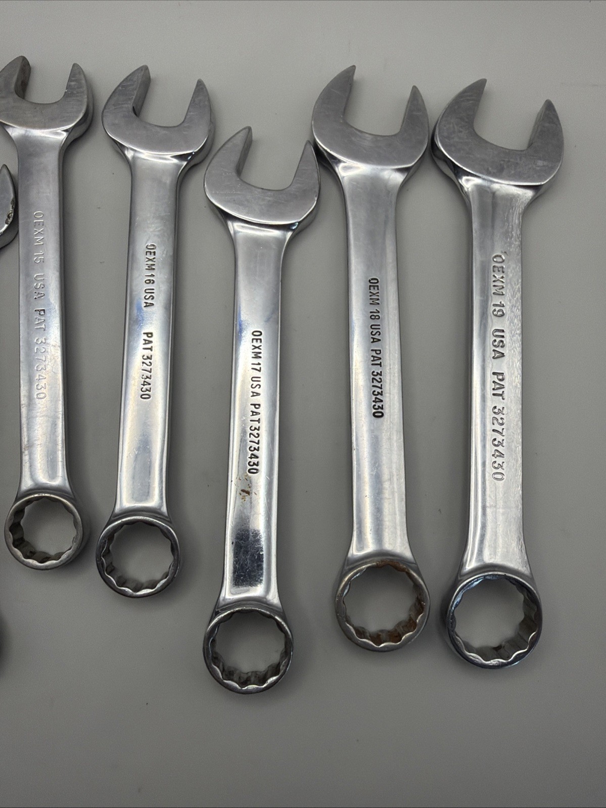 Snap-on Tools Metric Flank Drive Short Combo Wrench Set OEXM6-OEXM19, set of 14