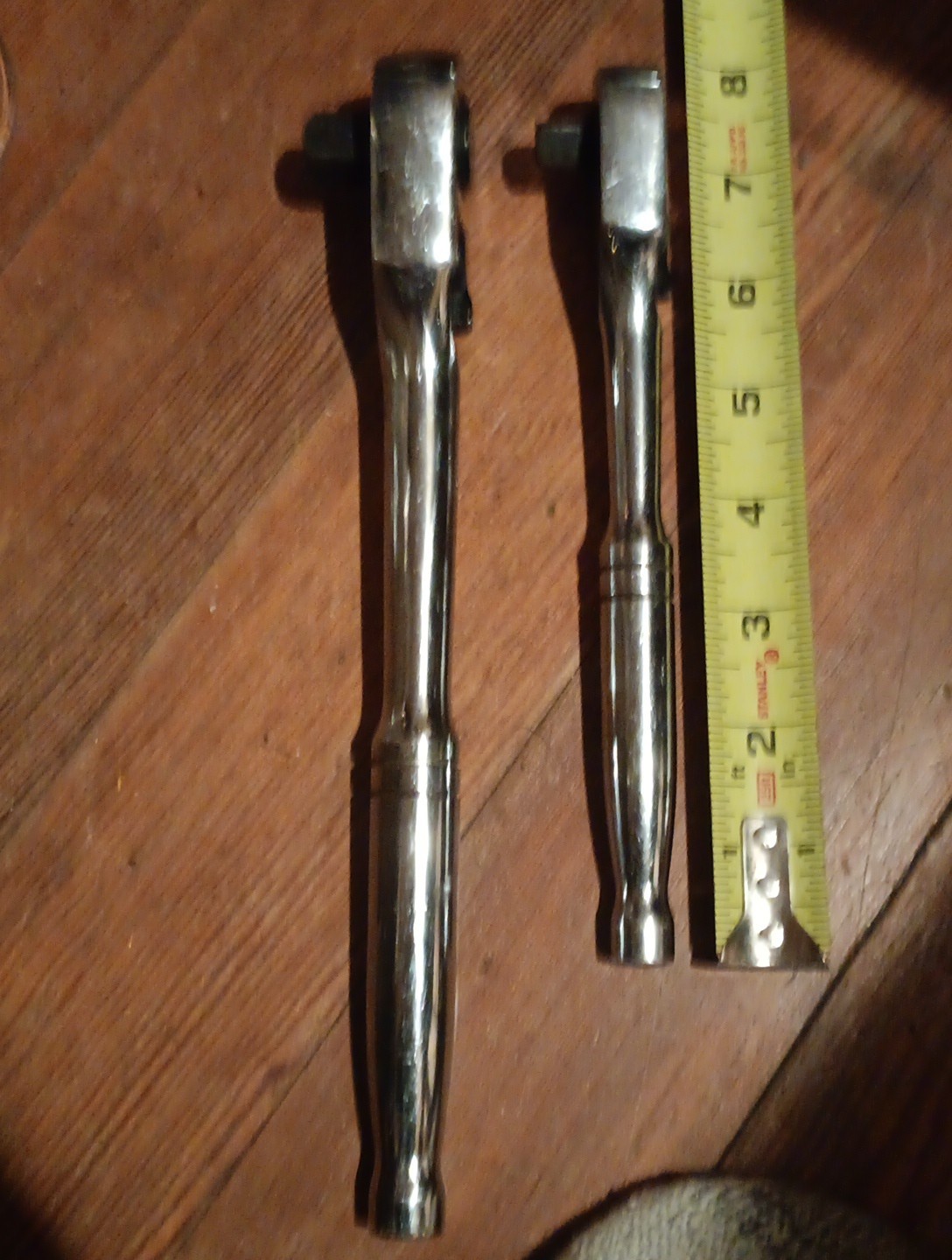 Vtg Husky Black&Chrome Ratchet 1/2″Drive 24800 10″ Long+3/8″ Drive 22800 7 3/4″