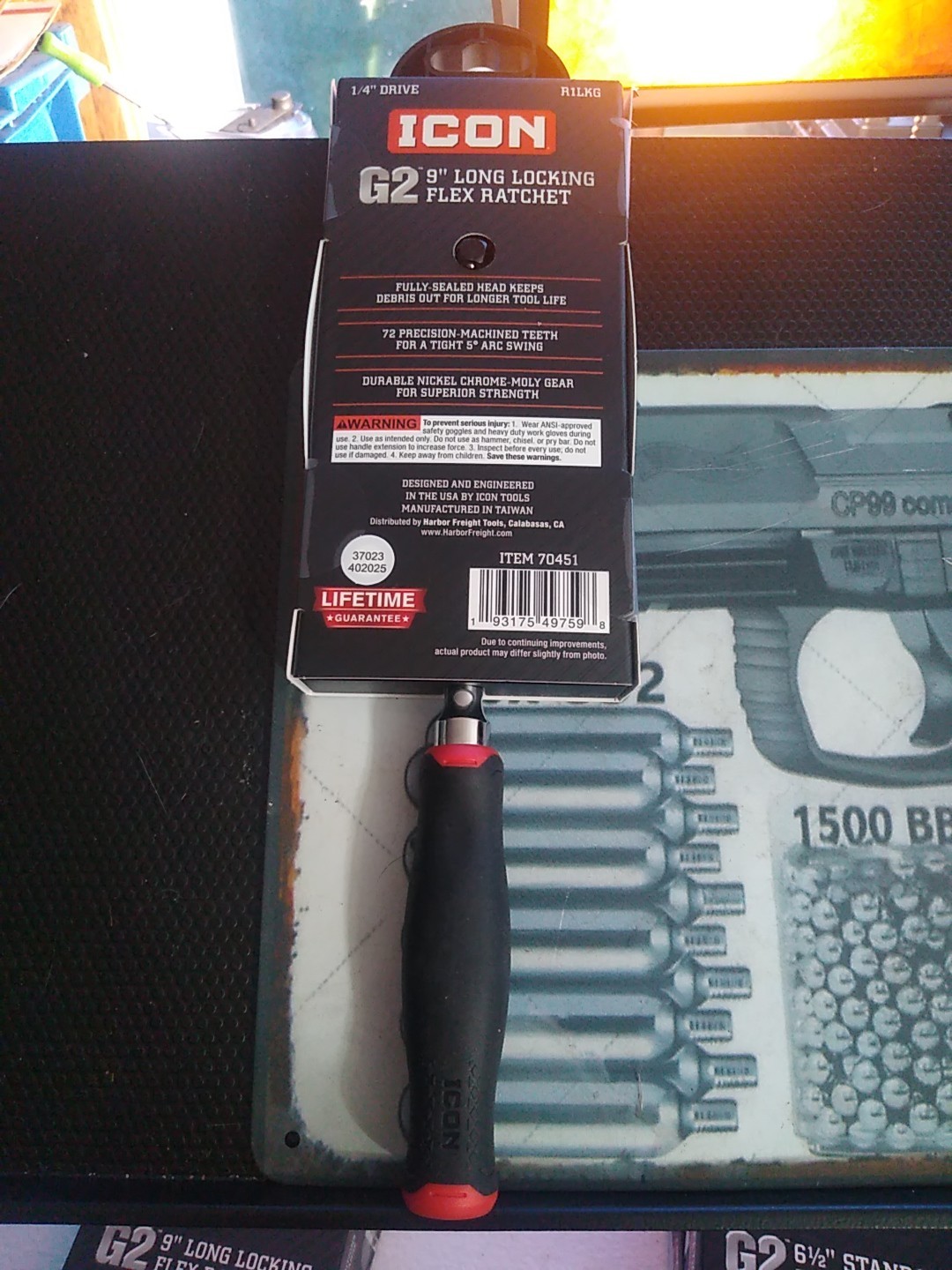 ICON R1LKG G2 9″ Long Locking Flex Ratchet 1/4 Inch Drive